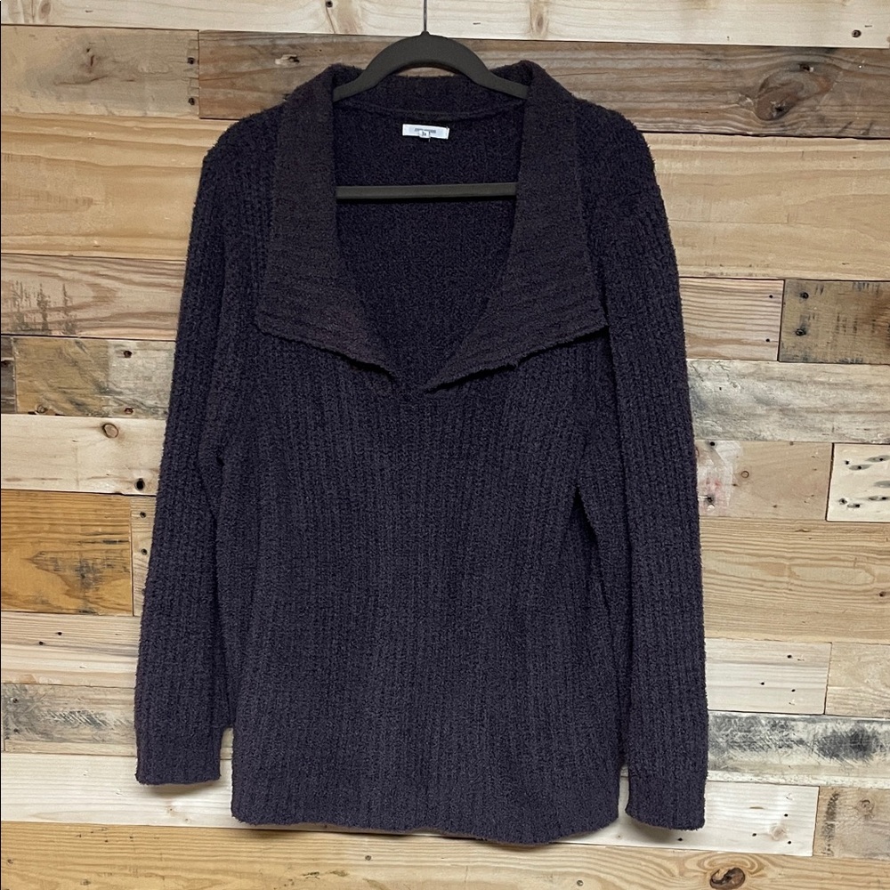 Maurices size 3X Plum Color Collared Super Soft V-neck Long Sleeve Sweater